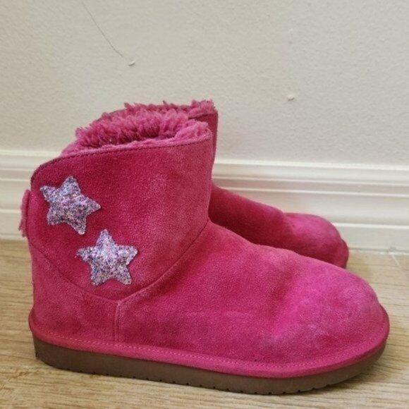 KOOLABURRA UGG PINK STAR MINI SUEDE GIRLS BOOTS - Picture 3 of 14